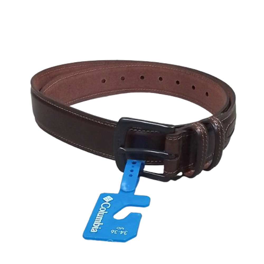 Men's Columbia Goose Lake Leather Double Loop Belt - Brown - M (34/36) - NWT